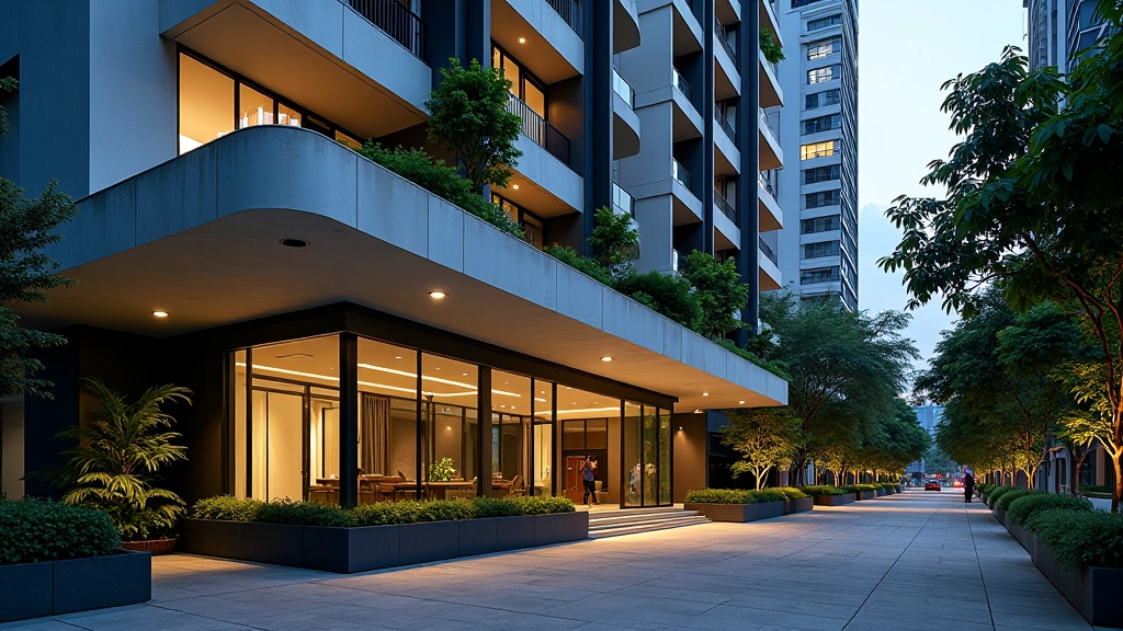 Modern apartment complex near Jurong East MRT interchange with contemporary architecture